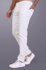 Premium white denim jeans for men