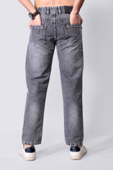 Men’s Light Grey Straight Fit Denim Jeans