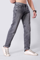 Men’s Light Grey Straight Fit Denim Jeans