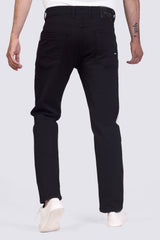 Fade-proof black stretchable denim jeans for men